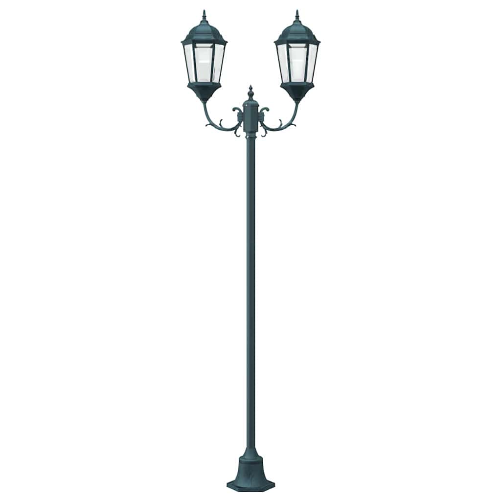 Gartenlichtmast Dunkelgrün Aluminium, Glas