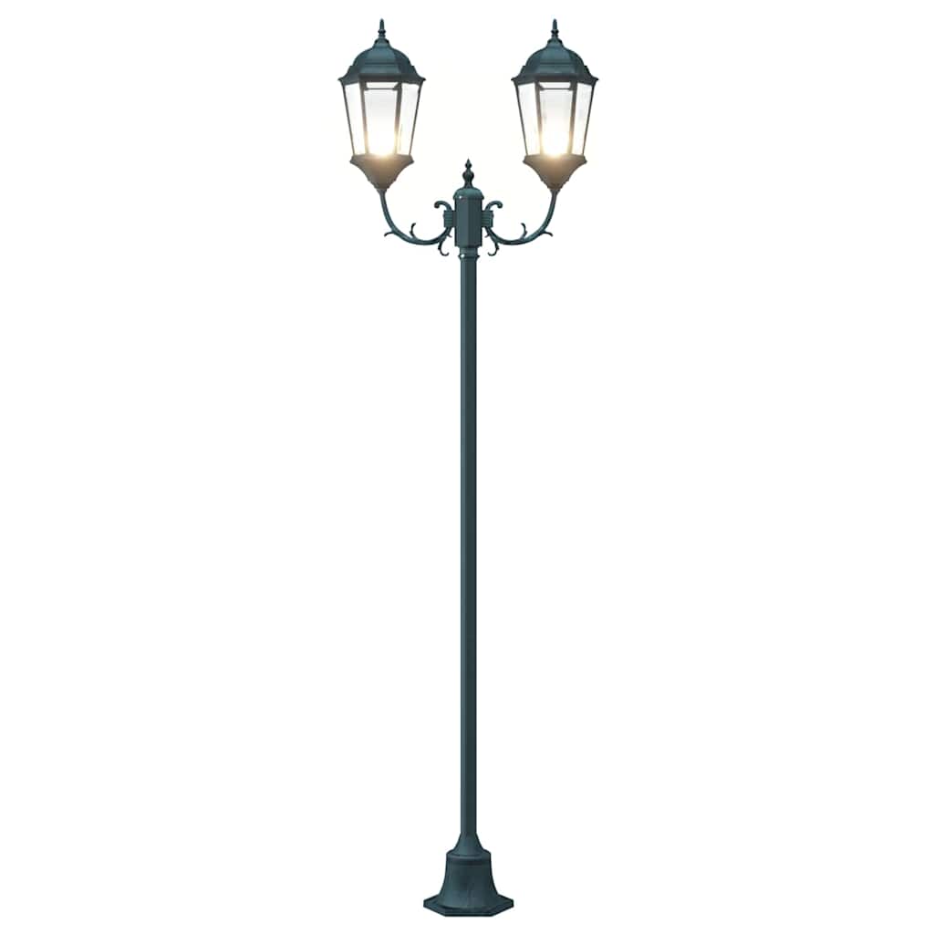 Gartenlichtmast Dunkelgrün Aluminium, Glas