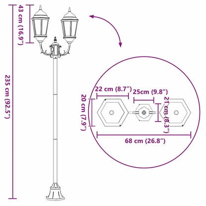 Gartenlichtmast Dunkelgrün Aluminium, Glas