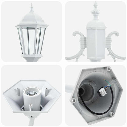 Gartenlichtmast Weiß Aluminium, Glas