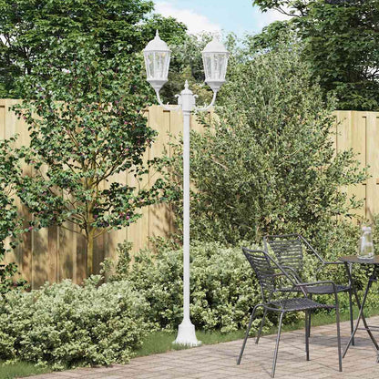 Gartenlichtmast Weiß Aluminium, Glas