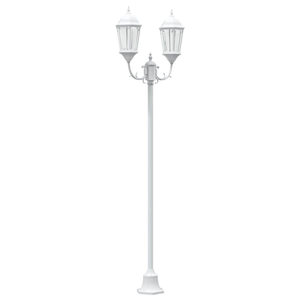 Gartenlichtmast Weiß Aluminium, Glas