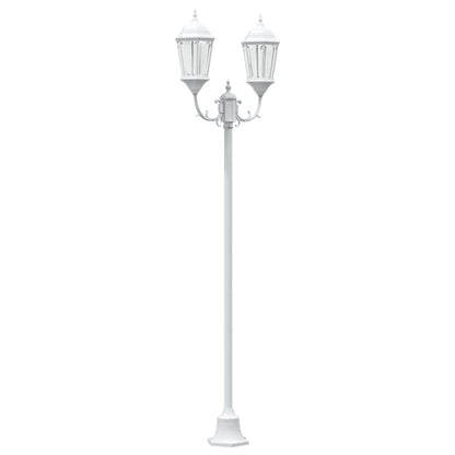 Gartenlichtmast Weiß Aluminium, Glas