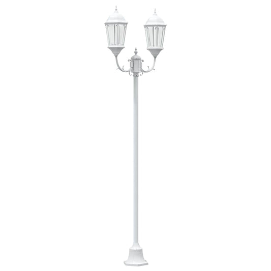 Gartenlichtmast Weiß Aluminium, Glas
