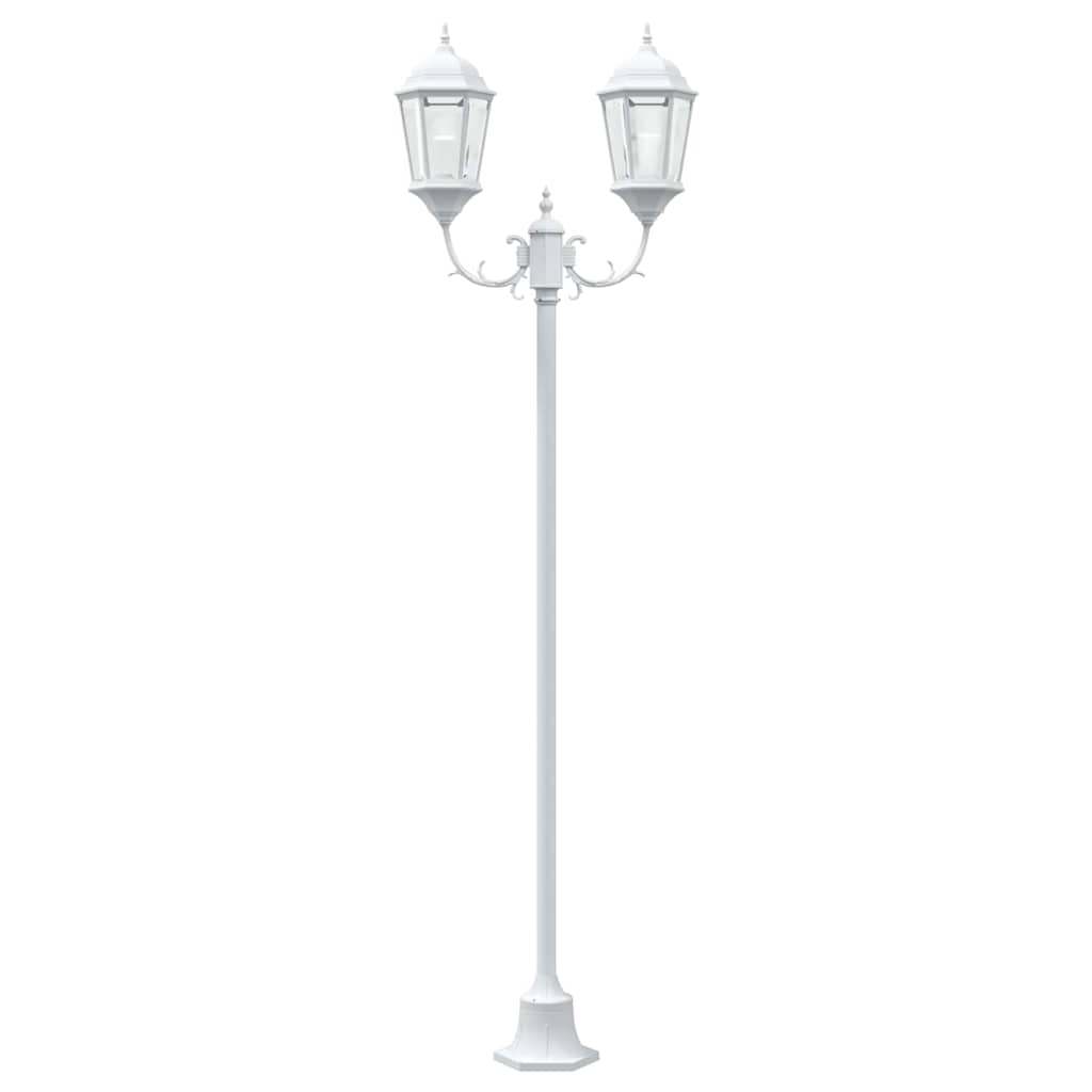 Gartenlichtmast Weiß Aluminium, Glas