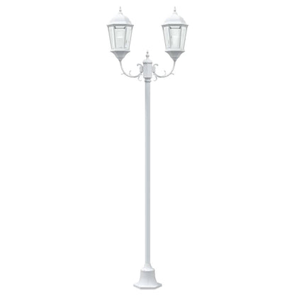 Gartenlichtmast Weiß Aluminium, Glas