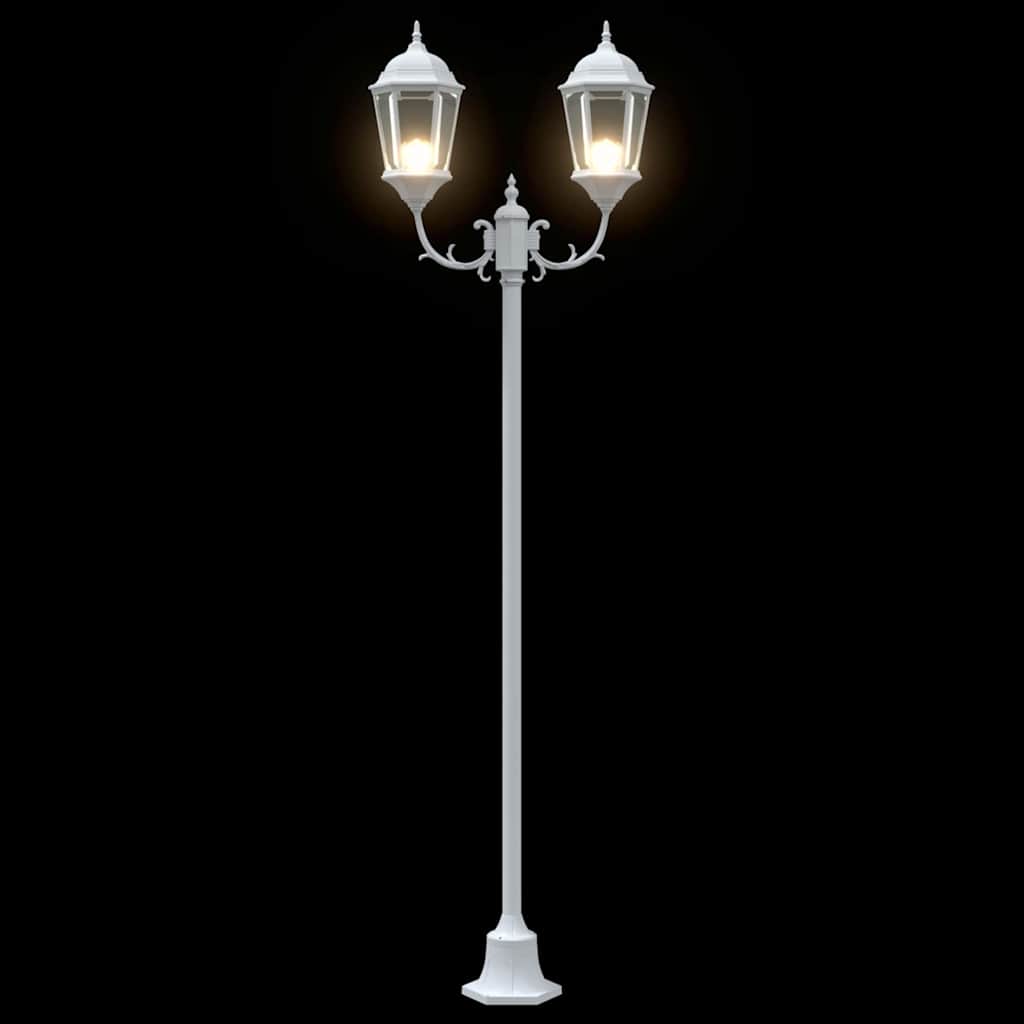 Gartenlichtmast Weiß Aluminium, Glas