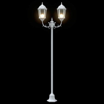 Gartenlichtmast Weiß Aluminium, Glas