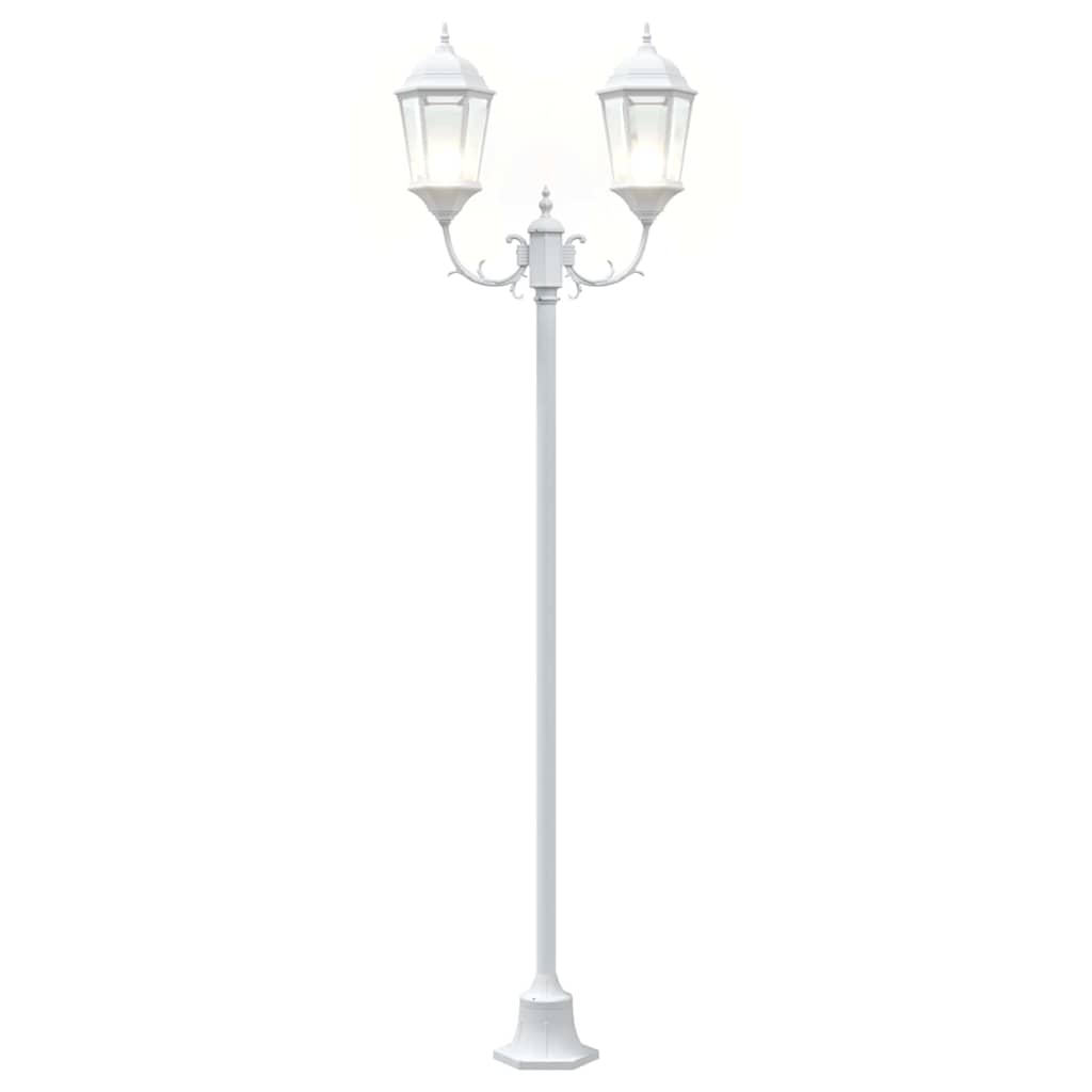 Gartenlichtmast Weiß Aluminium, Glas