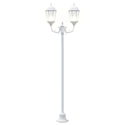 Gartenlichtmast Weiß Aluminium, Glas