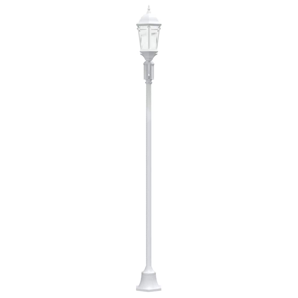 Gartenlichtmast Weiß Aluminium, Glas