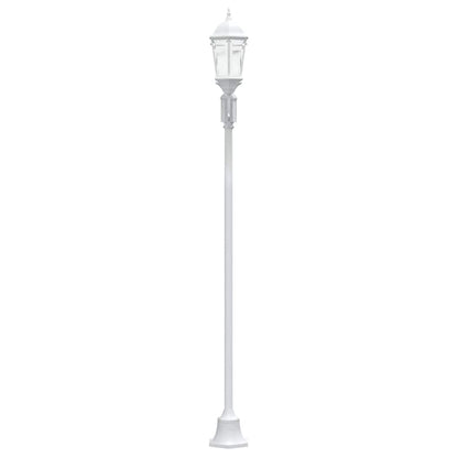 Gartenlichtmast Weiß Aluminium, Glas