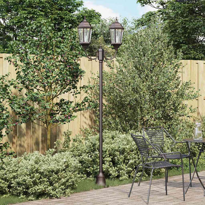 Gartenlichtmast Bronzefarben Aluminium, Glas