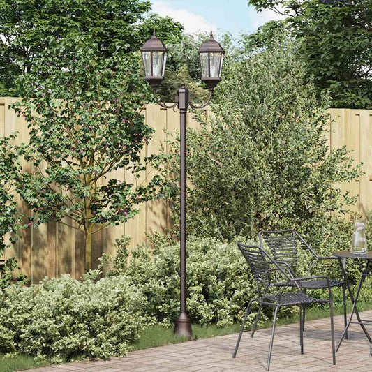 Gartenlichtmast Bronzefarben Aluminium, Glas