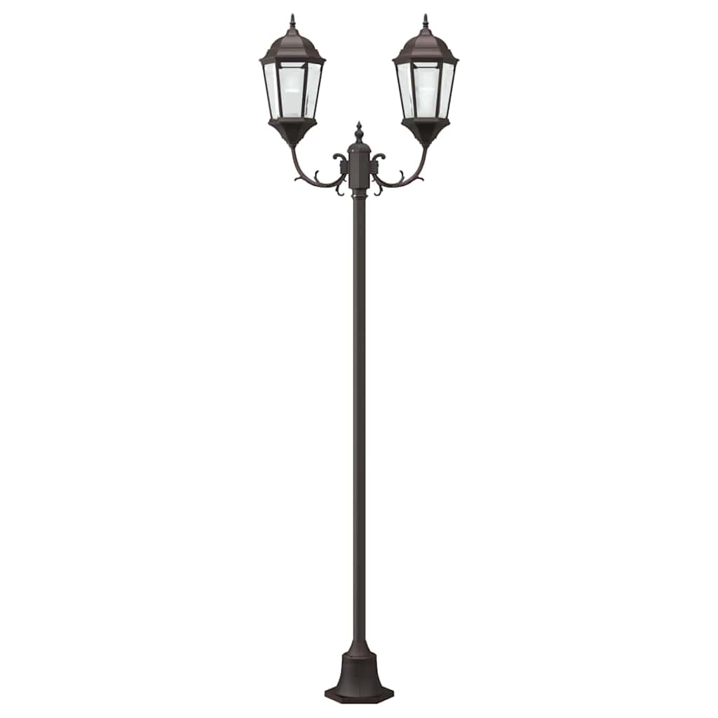 Gartenlichtmast Bronzefarben Aluminium, Glas
