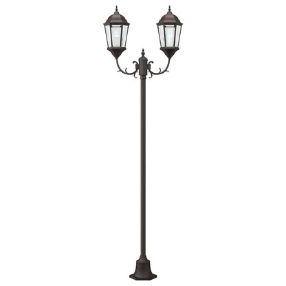 Gartenlichtmast Bronzefarben Aluminium, Glas