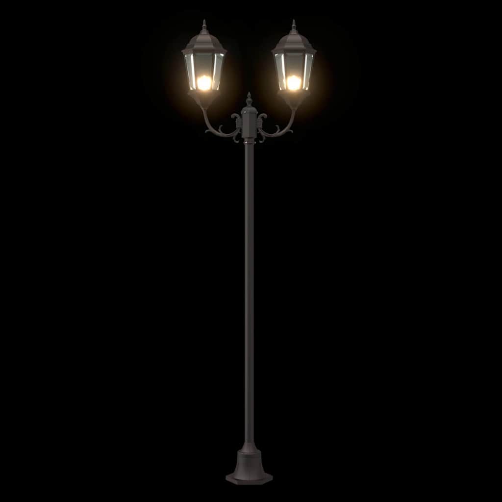 Gartenlichtmast Bronzefarben Aluminium, Glas