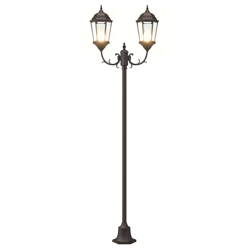 Gartenlichtmast Bronzefarben Aluminium, Glas