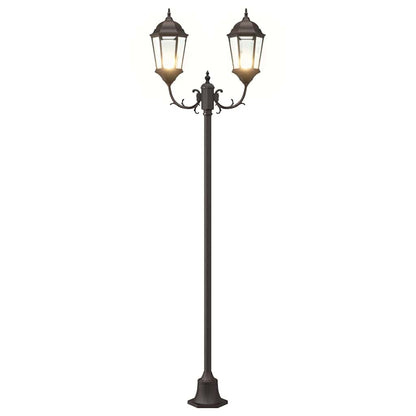 Gartenlichtmast Bronzefarben Aluminium, Glas