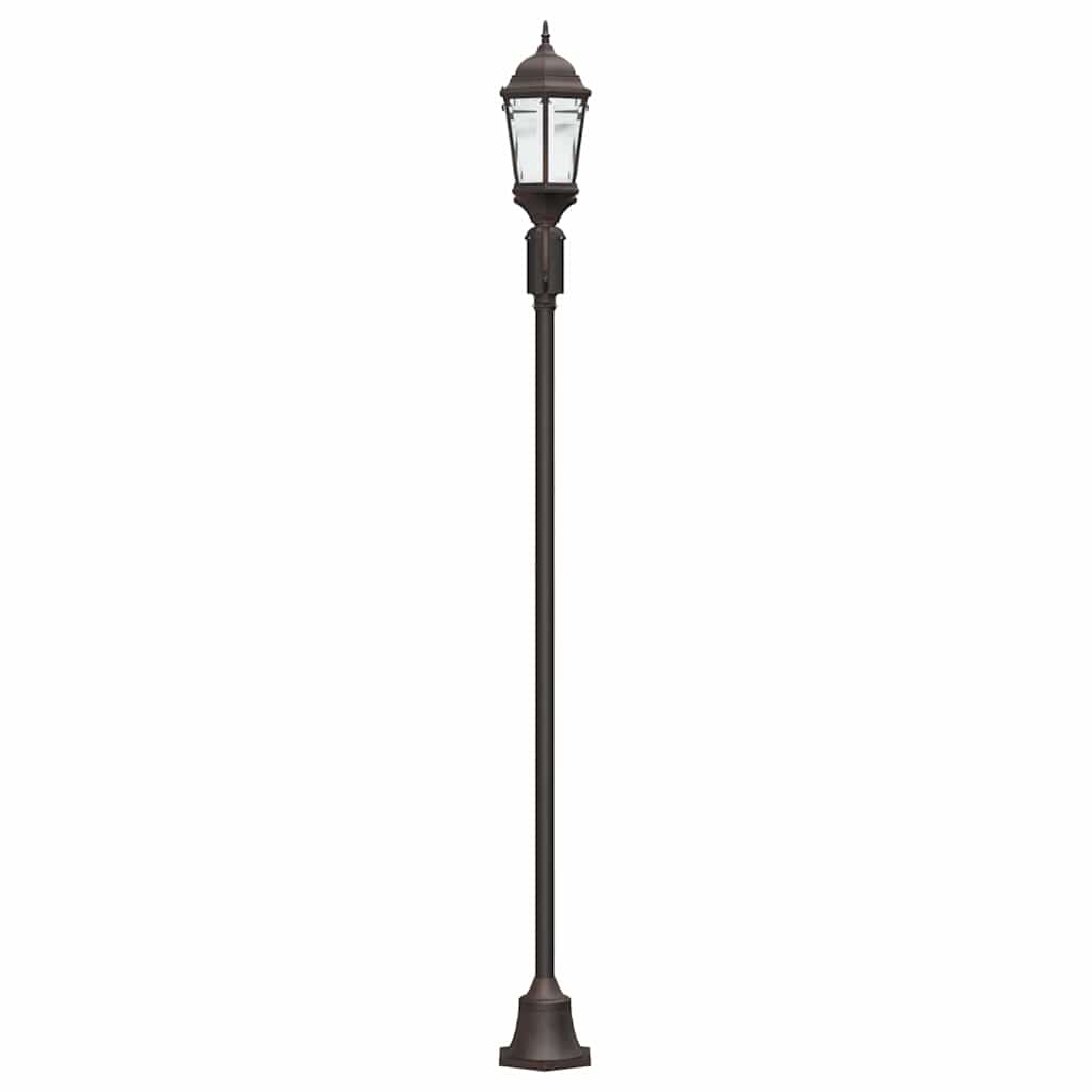 Gartenlichtmast Bronzefarben Aluminium, Glas