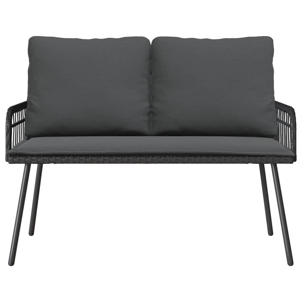 Garten Essgruppe 2 pcs Schwarz Poly-Rattan