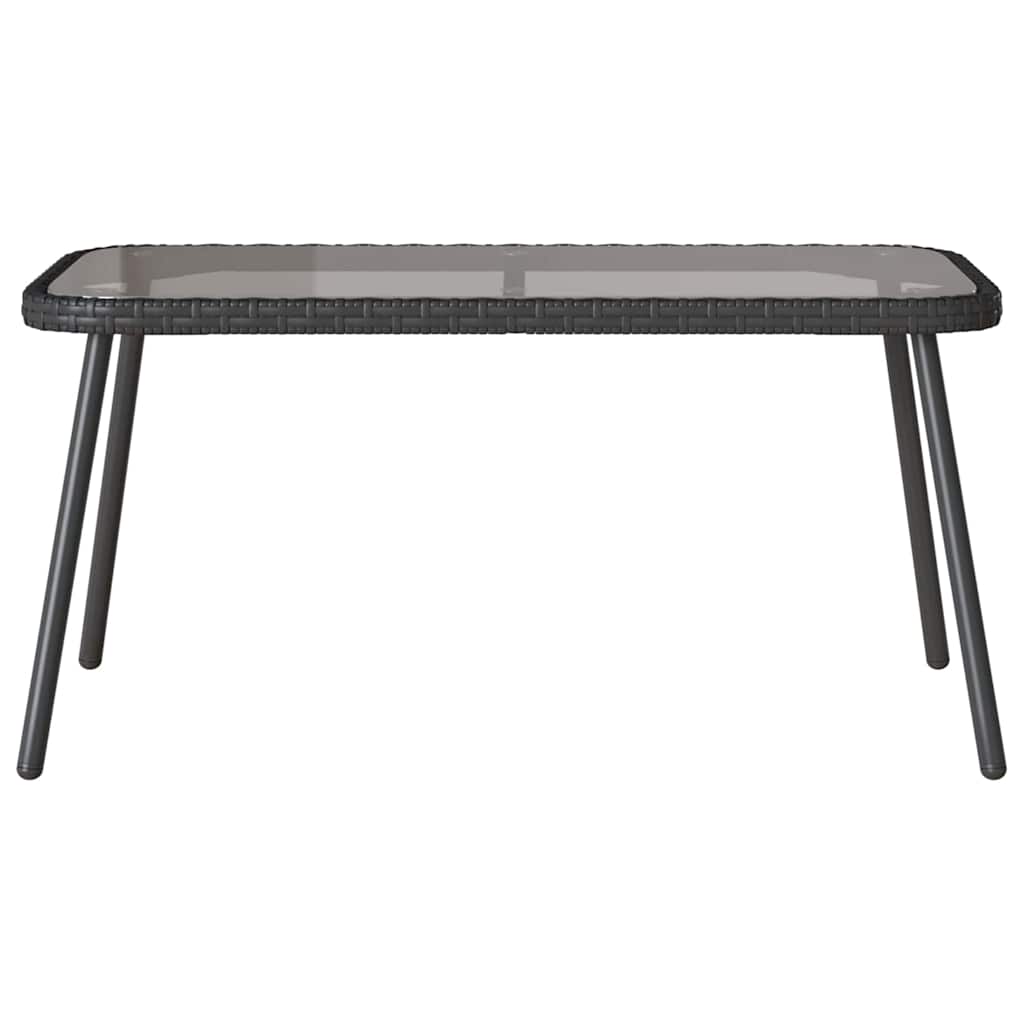 Garten Essgruppe 2 pcs Schwarz Poly-Rattan