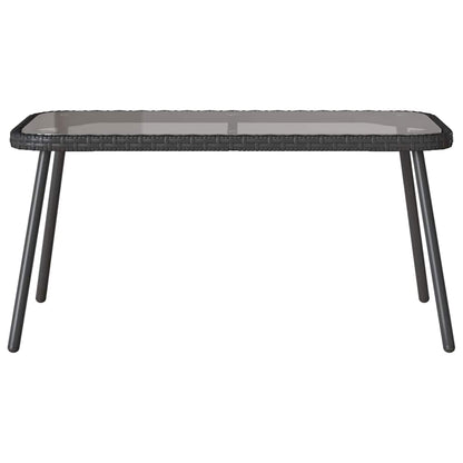 Garten Essgruppe 2 pcs Schwarz Poly-Rattan