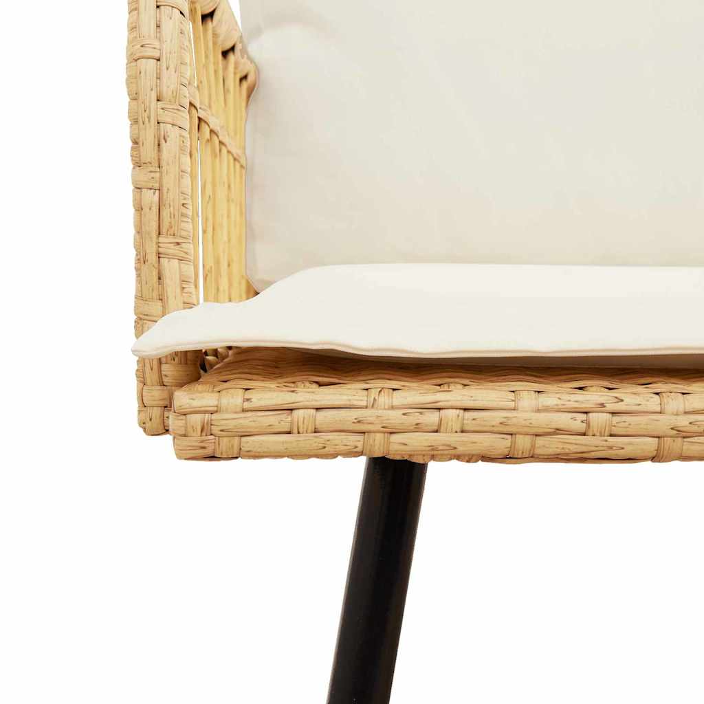 Garten Essgruppe 2 pcs Natur Poly-Rattan