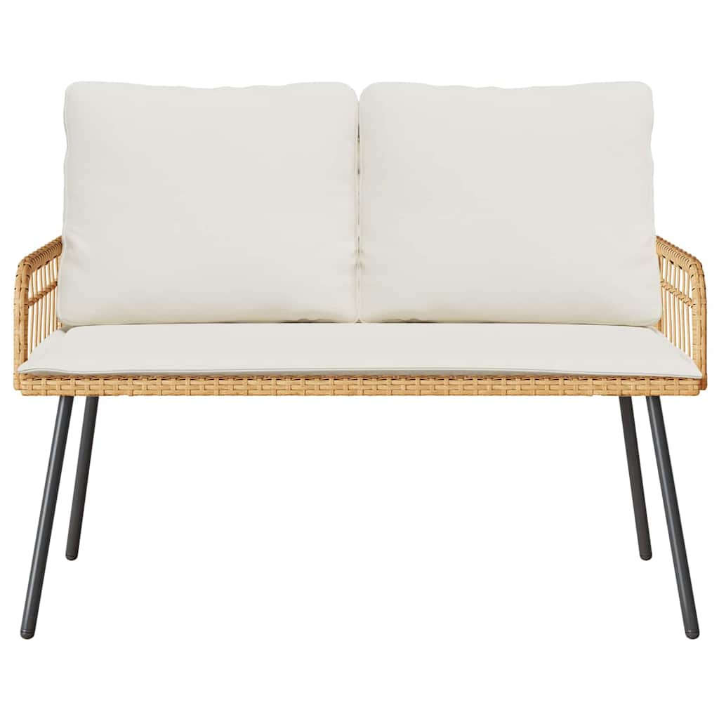 Garten Essgruppe 2 pcs Natur Poly-Rattan