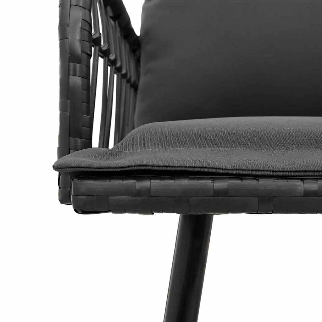 Garten-Sofa-Set 2 pcs Schwarz Poly-Rattan