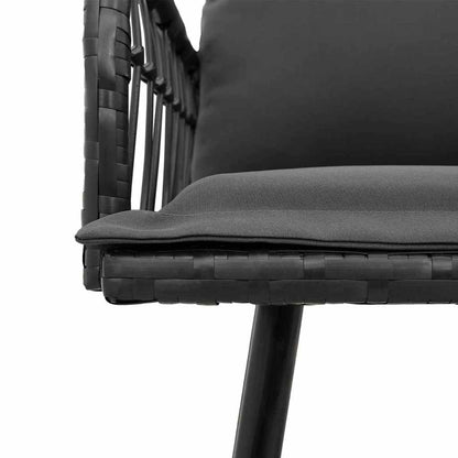 Garten-Sofa-Set 2 pcs Schwarz Poly-Rattan