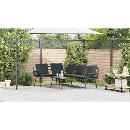 Garten-Sofa-Set 2 pcs Schwarz Poly-Rattan
