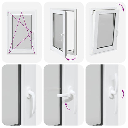 Kellerfenster RISOR 60x80 cm Dreh Kipp DIN Links Weiß