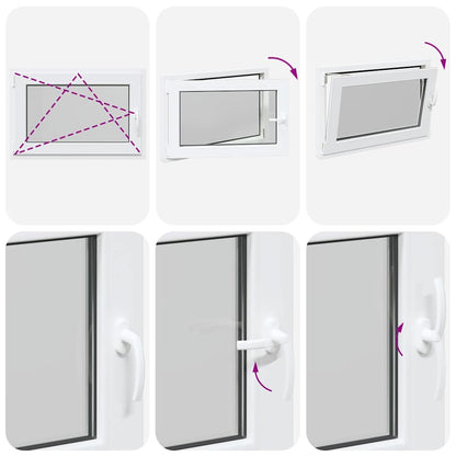 Kellerfenster "RISOR" 90x70 cm Drehkipp DIN Links Weiß