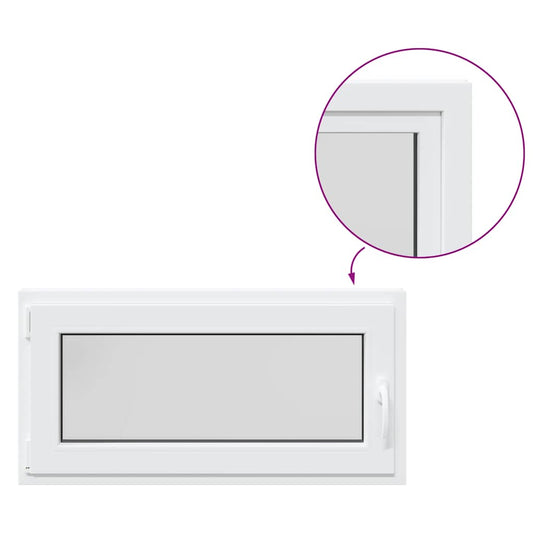 Kellerfenster "RISOR" 100x50 cm Drehkipp DIN Links Weiß