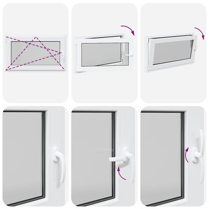Kellerfenster "RISOR" 100x70 cm Drehkipp DIN Links Weiß