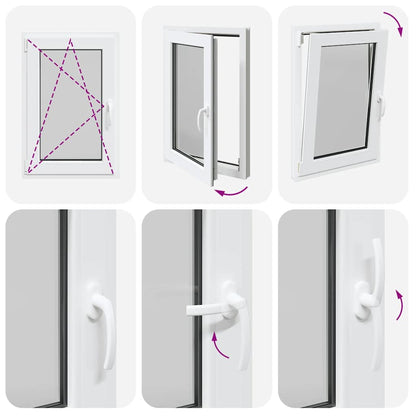 Kellerfenster RISOR 60x80 cm Dreh Kipp DIN Links Weiß