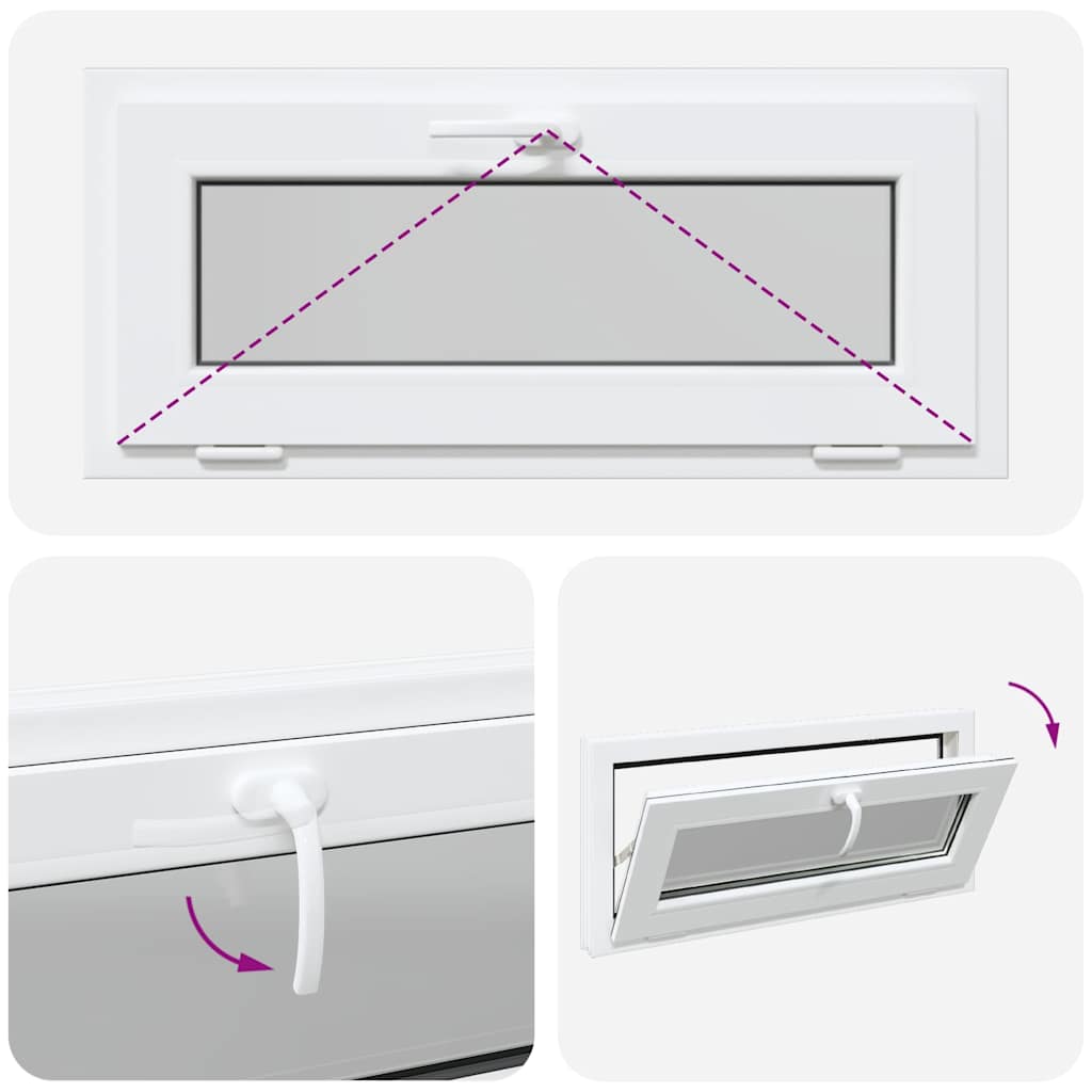Kellerfenster RISOR 90x40 cm Kipp 3-fach Verglasung Weiß