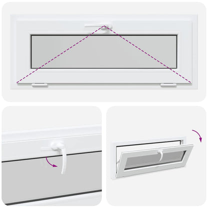 Kellerfenster RISOR 100x40 cm Kipp 3-fach Verglasung Weiß