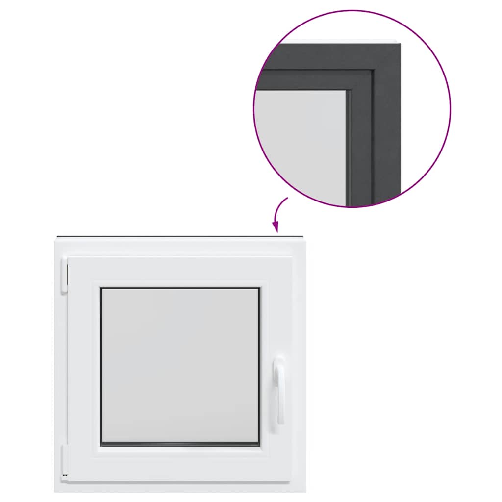 Kellerfenster "RISOR" 50x50 cm Drehkipp DIN Links Anthrazit