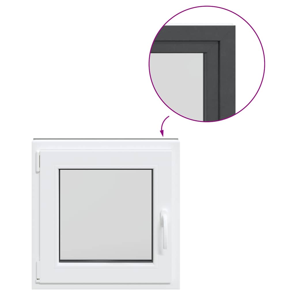 Kellerfenster "RISOR" 50x50 cm Drehkipp DIN Links Anthrazit