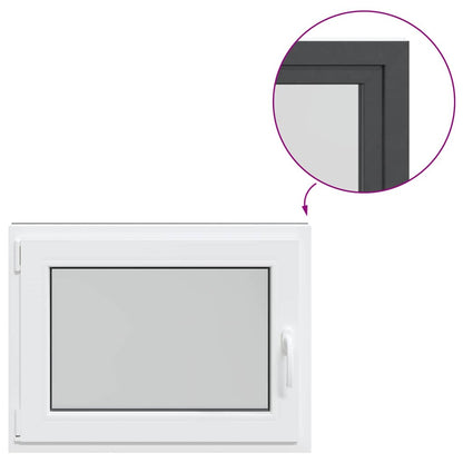 Kellerfenster "RISOR" 80x60 cm Drehkipp DIN Links Anthrazit