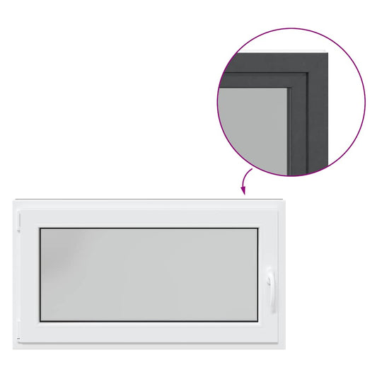 Kellerfenster "RISOR" 110x50 cm Drehkipp DIN Links Anthrazit