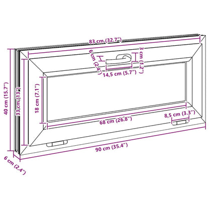 Kellerfenster RISOR 90x40 cm Kipp 3-fach Verglasung Anthrazit