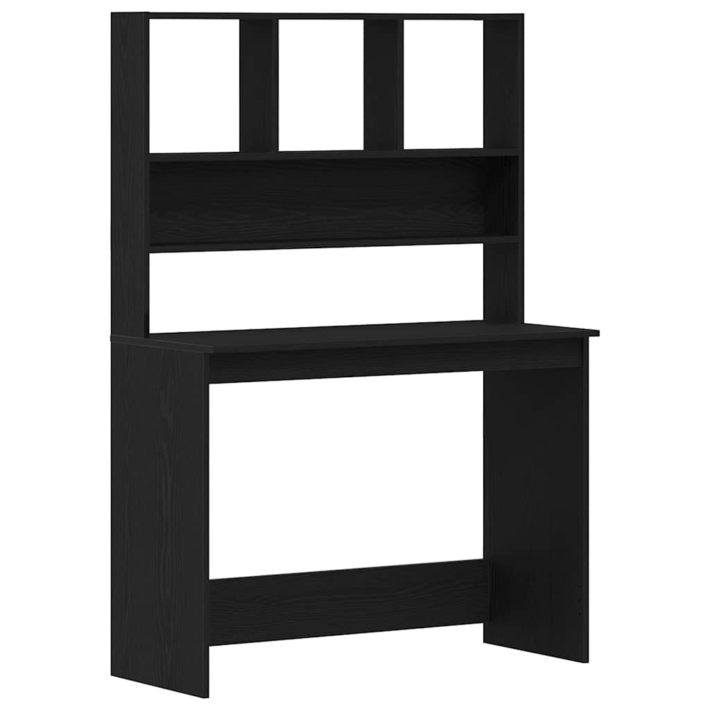 Schreibtisch mit Regalen Schwarz Eichen-Optik 102x45x148 cm