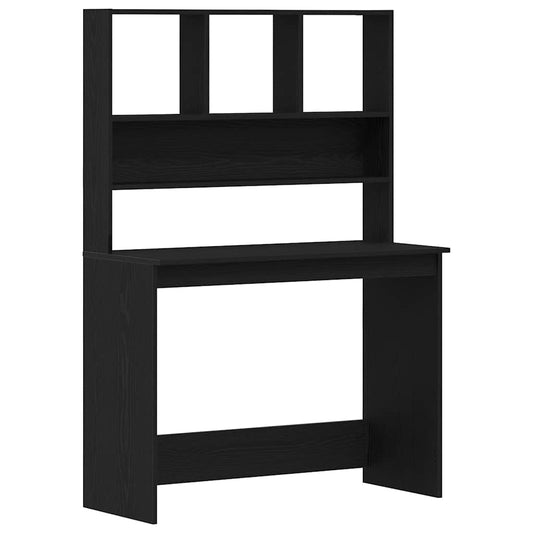 Schreibtisch mit Regalen Schwarz Eichen-Optik 102x45x148 cm