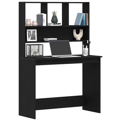 Schreibtisch mit Regalen Schwarz Eichen-Optik 102x45x148 cm