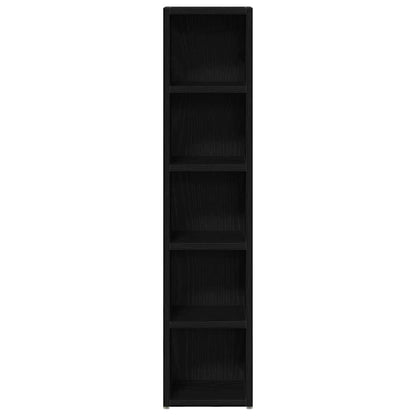 CD-Regale 2Stk. Schwarz Eichen-Optik 21x16x93,5cm Holzwerkstoff
