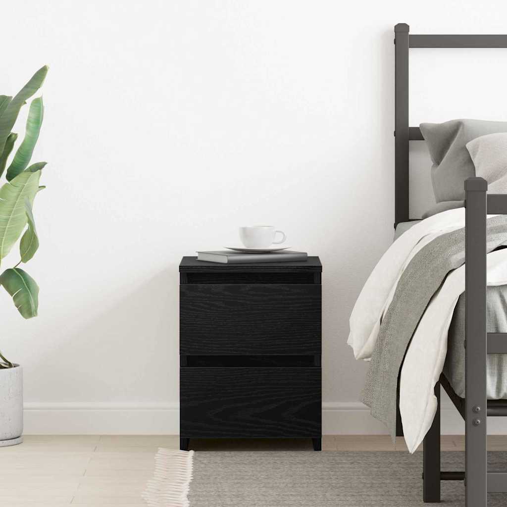 Nachttisch Schwarz Eichen-Optik 30 x 30 x 40 cm Holzwerkstoff