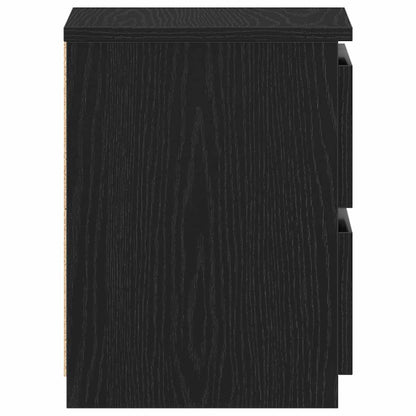 Nachttisch Schwarz Eichen-Optik 30 x 30 x 40 cm Holzwerkstoff